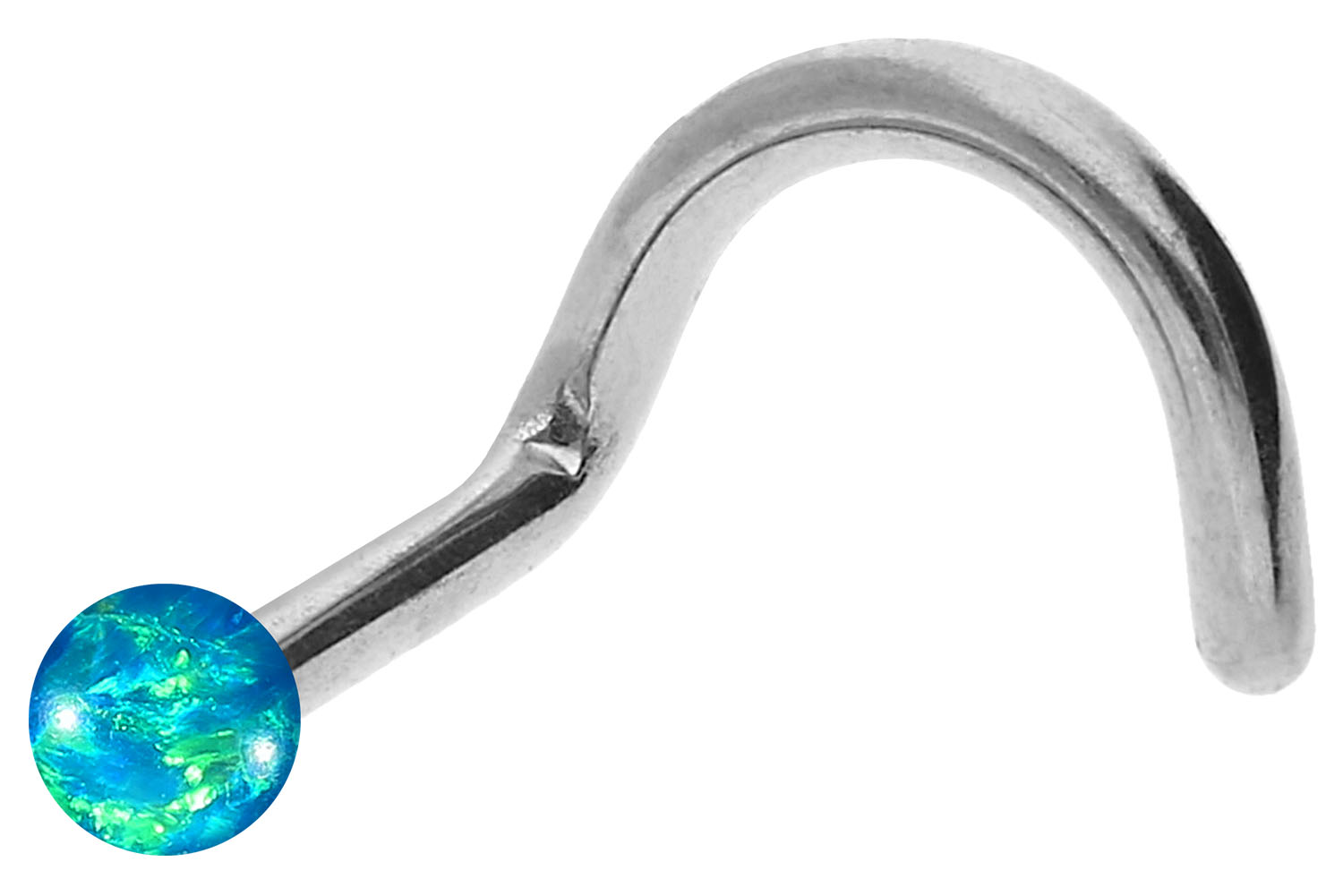 Titan Nasenstecker Spirale SYNTHETISCHER OPAL ++SALE++